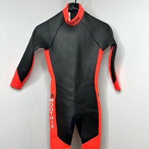 Ski Warm Black Red Full Body Wetsuit Smoothie Surf Beach Size Juniors Large